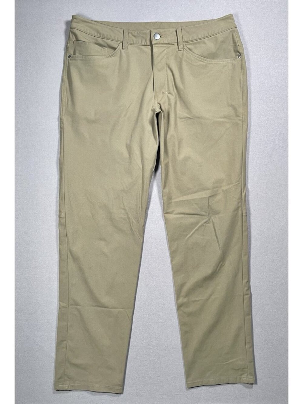 Lululemon ABC Warpstreme Classic Fit Khaki Tan Pants - Men Size 33 X 32